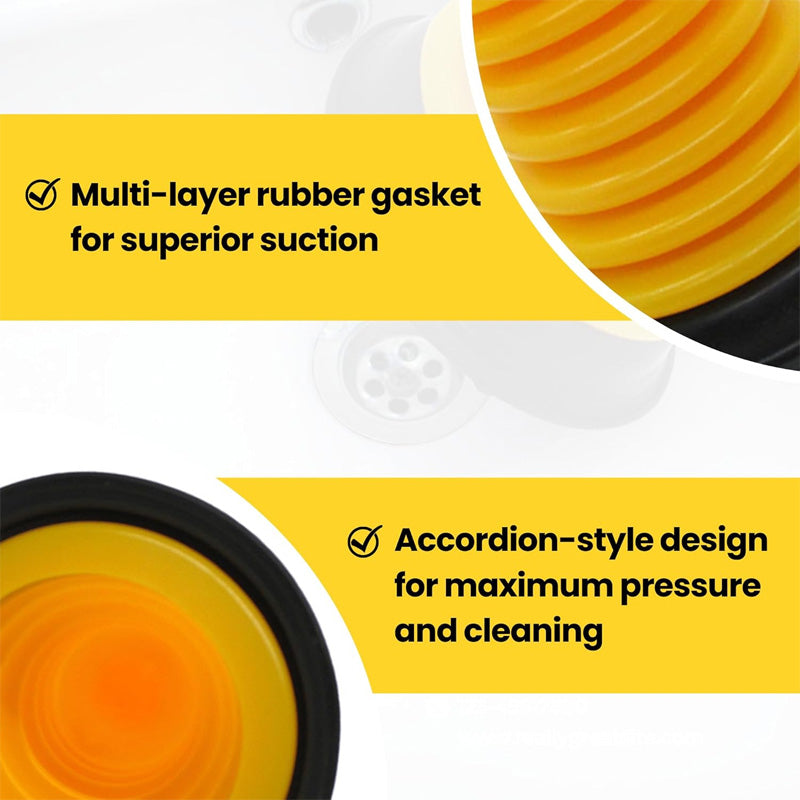 Moonval Mini Drain Plunger, Compact Sink & Bathroom Drain Clog Remover with Strong Suction