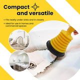 Moonval Mini Drain Plunger, Compact Sink & Bathroom Drain Clog Remover with Strong Suction