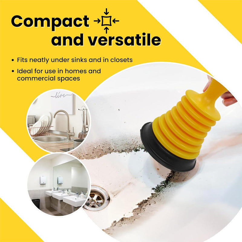 Moonval Mini Drain Plunger, Compact Sink & Bathroom Drain Clog Remover with Strong Suction