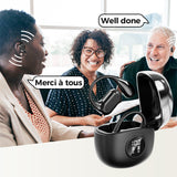 Moonval AI Translation Earbuds, Wireless Noise-Cancelling Bluetooth Translator Headphones