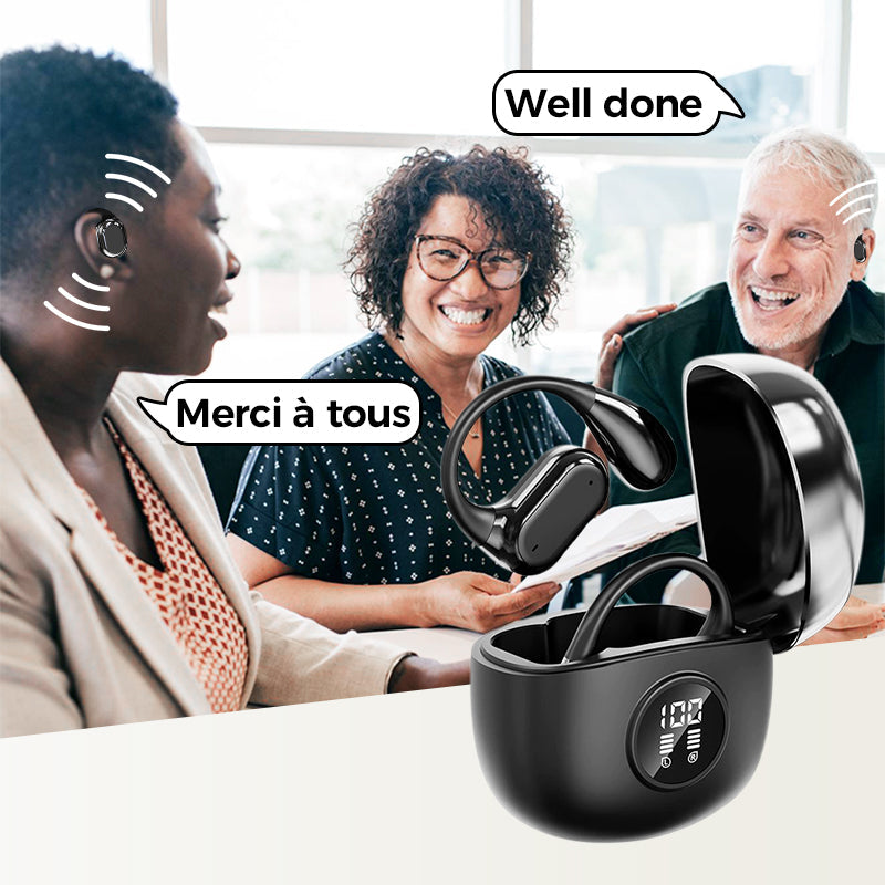 Moonval AI Translation Earbuds, Wireless Noise-Cancelling Bluetooth Translator Headphones