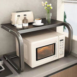Moonval Microwave Oven Rack, Reinforced Steel Countertop Storage Shelf