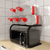 Moonval Microwave Oven Rack, Reinforced Steel Countertop Storage Shelf