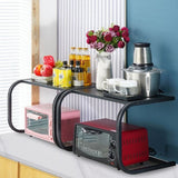 Moonval Microwave Oven Rack, Reinforced Steel Countertop Storage Shelf