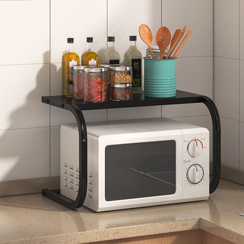 Moonval Microwave Oven Rack, Reinforced Steel Countertop Storage Shelf