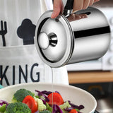 Moonval Stainless Steel Oil Dispenser, 304 Stainless Steel Kitchen Oil Jar with Pour Spout