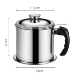 Moonval Stainless Steel Oil Dispenser, 304 Stainless Steel Kitchen Oil Jar with Pour Spout