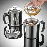 Moonval Stainless Steel Oil Dispenser, 304 Stainless Steel Kitchen Oil Jar with Pour Spout