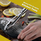 Moonval Fish Scaler, Manual Stainless Steel Fish Scale Remover Kitchen Tool