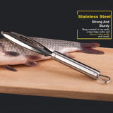 Moonval Fish Scaler, Manual Stainless Steel Fish Scale Remover Kitchen Tool