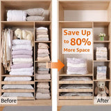 Moonval Vacuum Compression Storage Bags, 3D Space-Saving Vacuum-Free Storage Bags