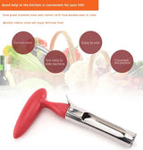 Moonval Fruit & Vegetable Corer, Stainless Steel Seed Remover for Peppers, Tomatoes & Produce