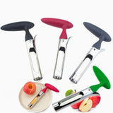 Moonval Fruit & Vegetable Corer, Stainless Steel Seed Remover for Peppers, Tomatoes & Produce