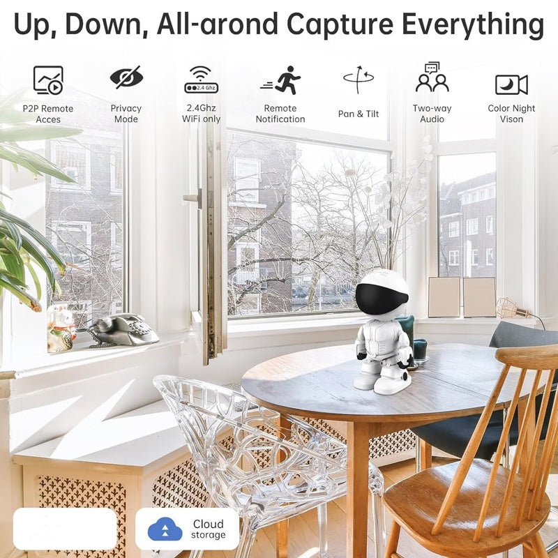Moonval Wireless Indoor Security Camera, Smart AI Surveillance Camera with Motion Detection & Two-Way Audio