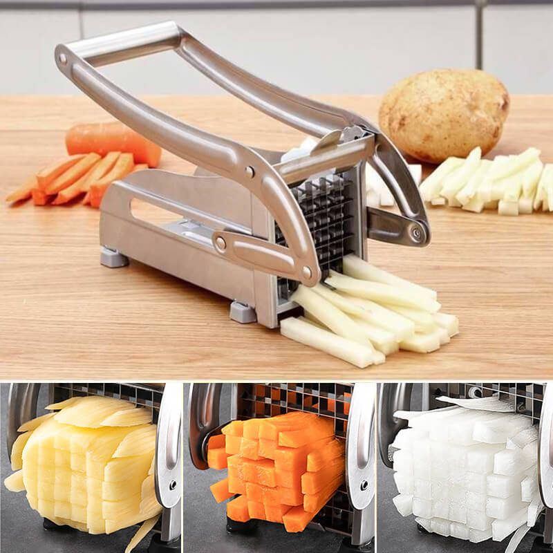 Moonval Potato & Cucumber Slicer, Multifunction Stainless Steel Vegetable Cutter for Kitchen Prep