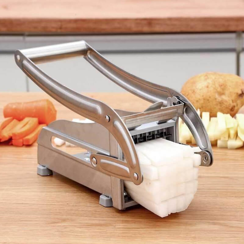 Moonval Potato & Cucumber Slicer, Multifunction Stainless Steel Vegetable Cutter for Kitchen Prep