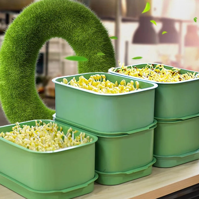 Moonval Stackable Bean Sprout Growing Box, Multi-Layer Sprouting Tray for Home Seed Germination