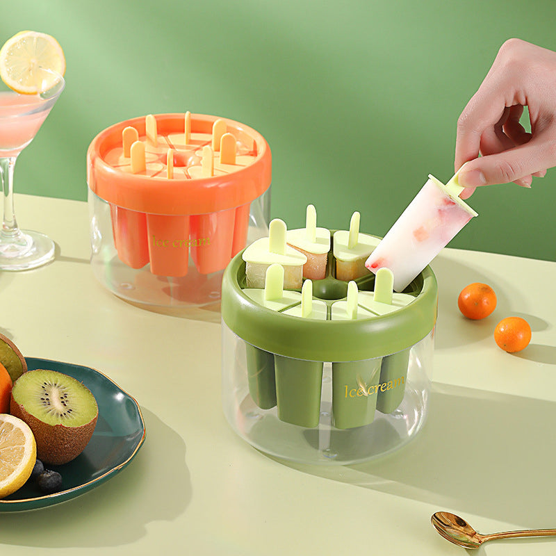 Moonval 8-Cavity Ice Pop Mold, Reusable Homemade Popsicle Maker with Sticks & Storage Box