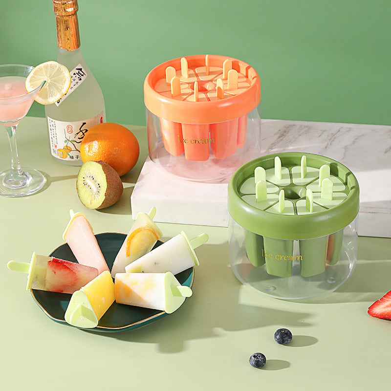 Moonval 8-Cavity Ice Pop Mold, Reusable Homemade Popsicle Maker with Sticks & Storage Box