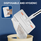 Moonval Disposable Dust Mop, Flat Floor Cleaning Mop with 4 Reusable Microfiber Cleaning Cloths