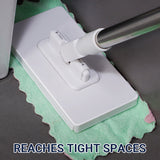 Moonval Disposable Dust Mop, Flat Floor Cleaning Mop with 4 Reusable Microfiber Cleaning Cloths