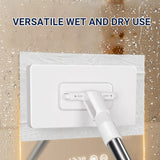 Moonval Disposable Dust Mop, Flat Floor Cleaning Mop with 4 Reusable Microfiber Cleaning Cloths