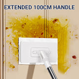 Moonval Disposable Dust Mop, Flat Floor Cleaning Mop with 4 Reusable Microfiber Cleaning Cloths