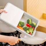 Moonval Multifunctional Cutting Board, 3-in-1 Chopping Tray with Grater & Drain Basket