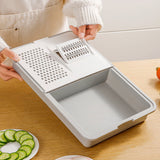 Moonval Multifunctional Cutting Board, 3-in-1 Chopping Tray with Grater & Drain Basket