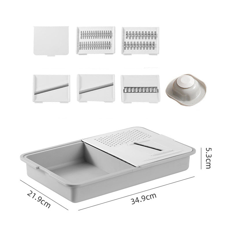 Moonval Multifunctional Cutting Board, 3-in-1 Chopping Tray with Grater & Drain Basket