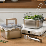 Moonval Multifunctional Stainless Steel Fryer Pot Set with Basket, Steamer Rack & Lid