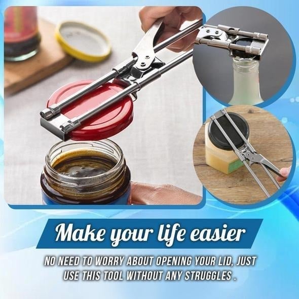 Moonval Adjustable Stainless Steel Can Opener, Multifunction Manual Jar & Bottle Opener