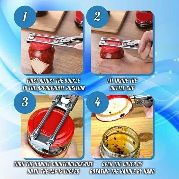 Moonval Adjustable Stainless Steel Can Opener, Multifunction Manual Jar & Bottle Opener