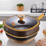 Moonval 12-Inch Titanium Nonstick Pot with Lid, Multi-Purpose Stock Pot for Everyday Cooking