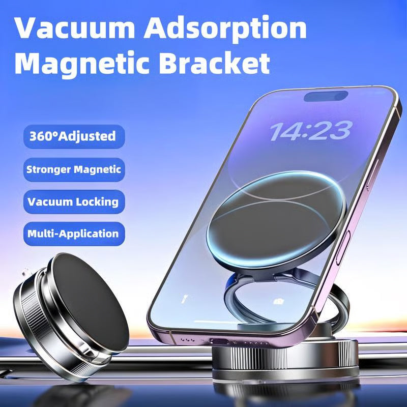 Moonval Magnetic Vacuum Phone Holder, 360° Adjustable Suction Mount for Car & Desk