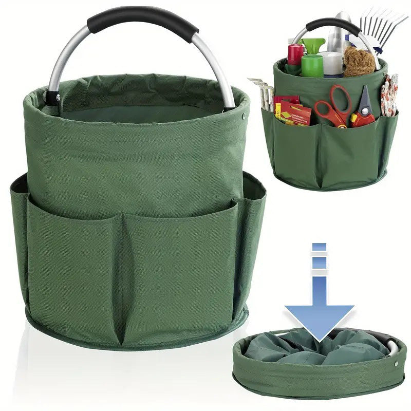 Moonval Gardening Tool Storage Bag, Foldable Organizer with Pockets and Carry Handle