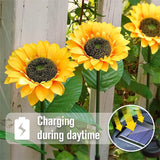 Moonval Sunflower Solar Garden Lights, Waterproof LED Outdoor Pathway Lights for Yard & Patio