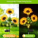 Moonval Sunflower Solar Garden Lights, Waterproof LED Outdoor Pathway Lights for Yard & Patio