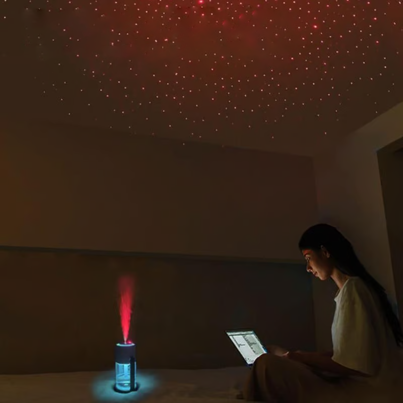 Moonval 2-in-1 Star Projector & Humidifier, LED Galaxy Night Light with Cool Mist Diffuser