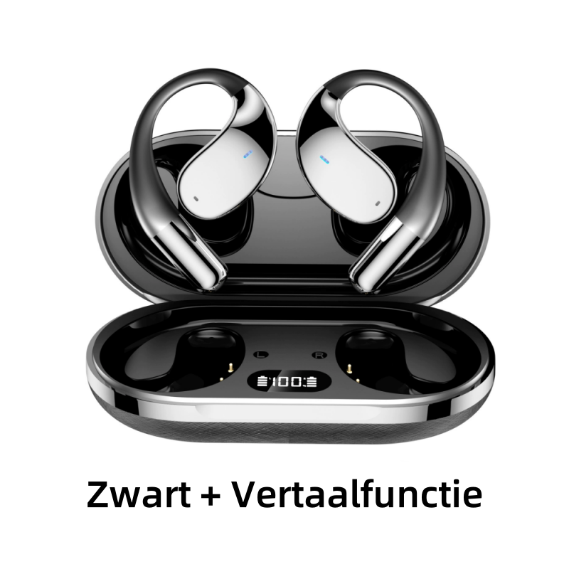 Moonval Open-Ear Wireless Earbuds, Bluetooth Headphones with LED Display & Long Battery Life