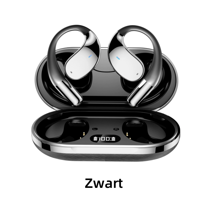 Moonval Open-Ear Wireless Earbuds, Bluetooth Headphones with LED Display & Long Battery Life