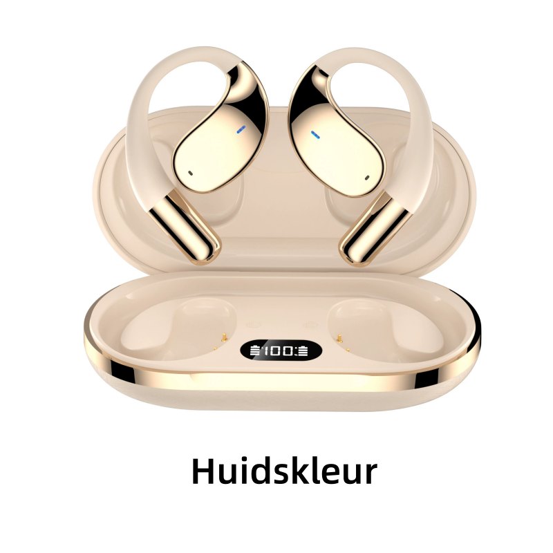 Moonval Open-Ear Wireless Earbuds, Bluetooth Headphones with LED Display & Long Battery Life