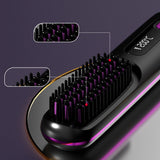 Moonval Cordless Hair Straightening Comb, Ceramic Heated Brush with Rechargeable Portable Design