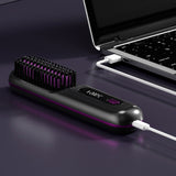 Moonval Cordless Hair Straightening Comb, Ceramic Heated Brush with Rechargeable Portable Design