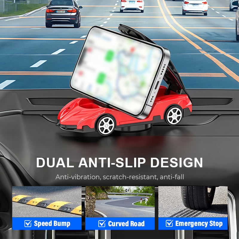 Moonval Sports Car Phone Holder, Dashboard Smartphone Mount with 360° Rotation for Car Interior