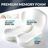 Moonval Memory Foam Seat Cushion, Ergonomic Non-Slip Chair Cushion for Office & Travel