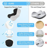 Moonval Memory Foam Seat Cushion, Ergonomic Non-Slip Chair Cushion for Office & Travel