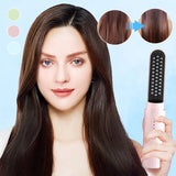 Moonval 2-in-1 Cordless Hair Straightening Comb, Rechargeable Heated Styling Brush for Smooth Hair