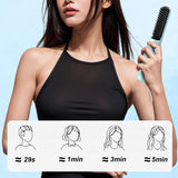 Moonval 2-in-1 Cordless Hair Straightening Comb, Rechargeable Heated Styling Brush for Smooth Hair