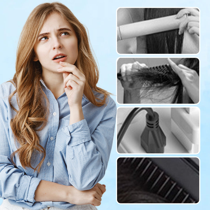 Moonval 2-in-1 Cordless Hair Straightening Comb, Rechargeable Heated Styling Brush for Smooth Hair